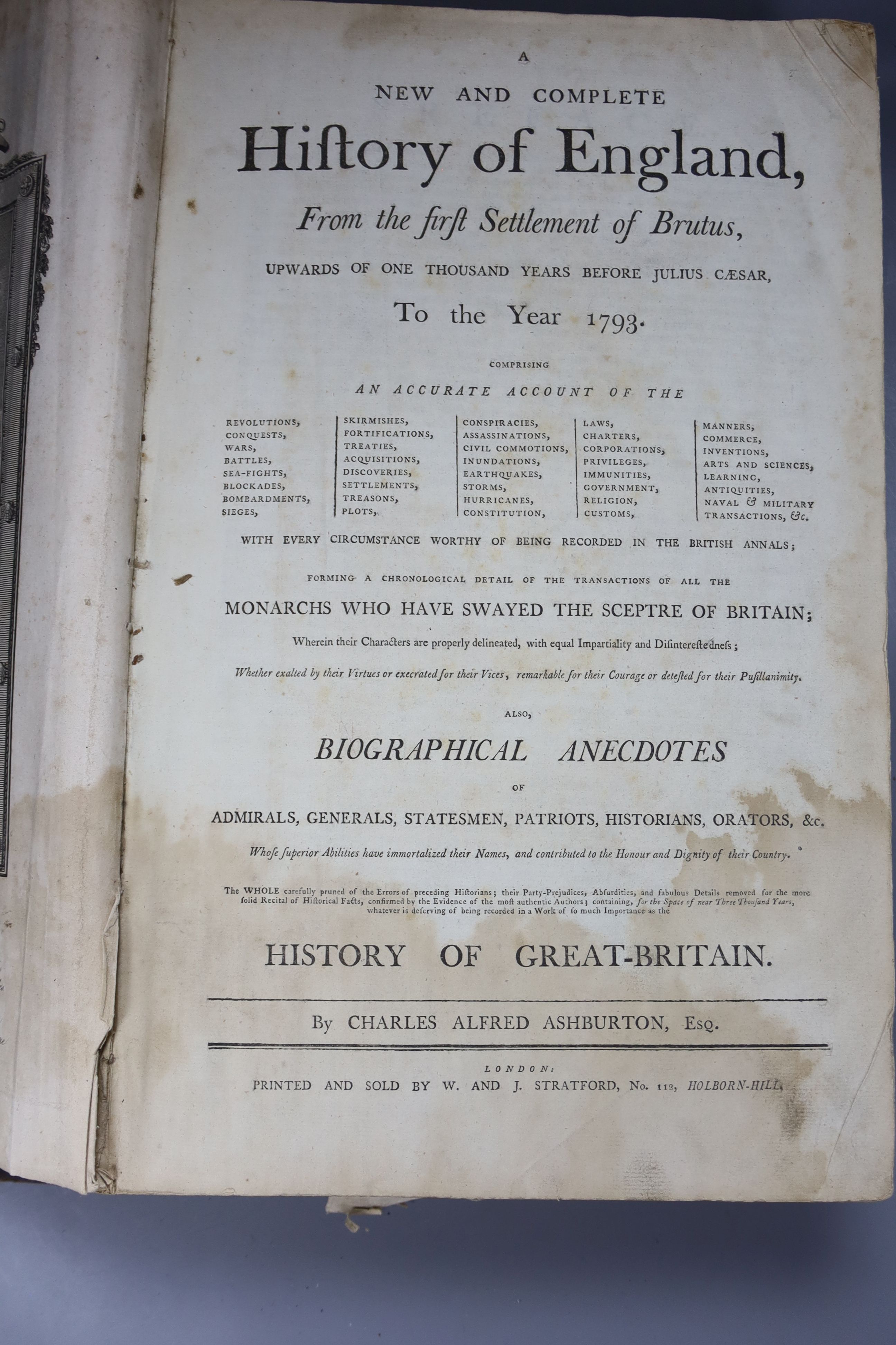 History of England- Charles Alfred Ashburton Esq